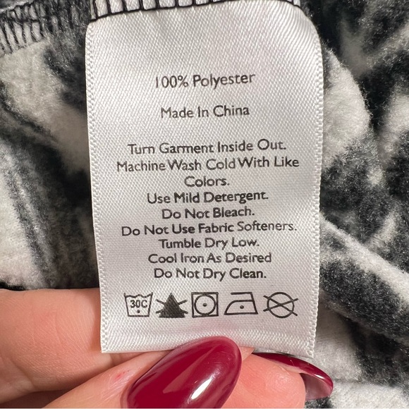 Eddie Bauer Black‎ & White Quarter Zip Pullover Women's Fleece Sweater, Small - Picture 9 of 11